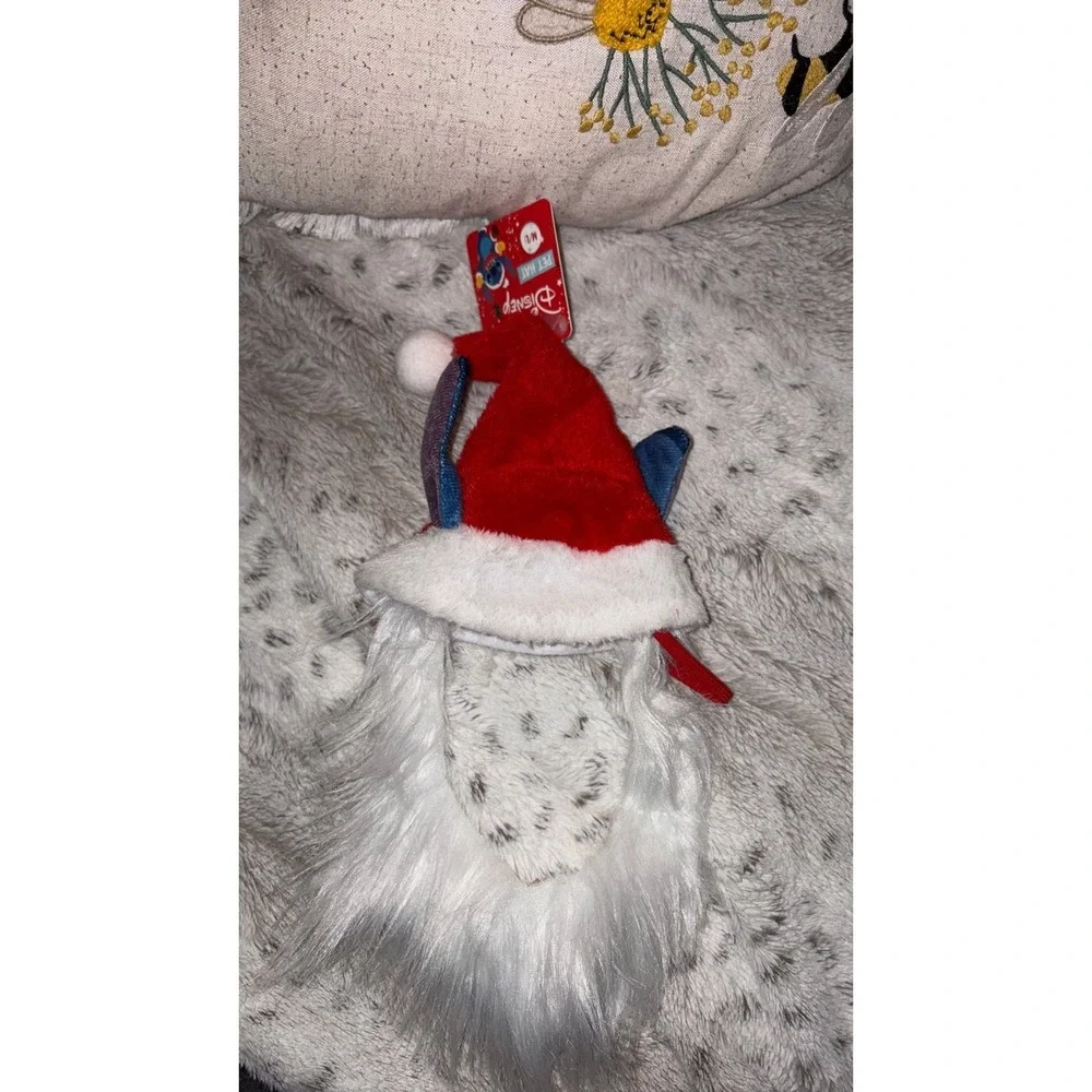 Disney Lilo & Stitch Santa Hat with Beard Pet Costume Red White M/L NWT